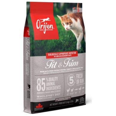 ORIJEN Fit & Trim – hrană uscată fără cereale pentru pisici supraponderale, 5,4 kg